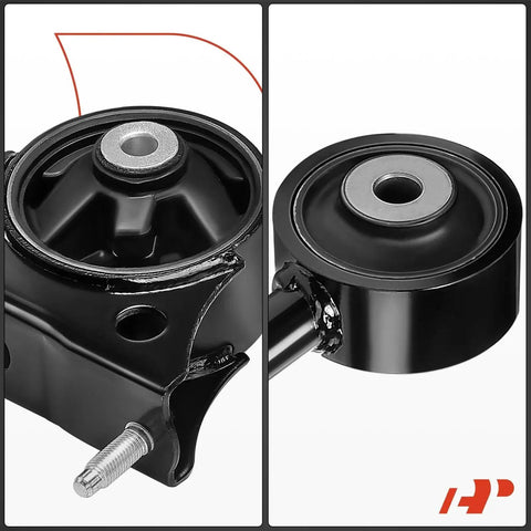 Close-up view of Four Piece Engine And Transmission Mount Kit For Toyota Highlander Two Point Four Liter 2004 2005 2006 2007 FWD Automatic Transmission With Torque Strut Mounts Replacement Set Heavy Duty Built To Take The Heat.