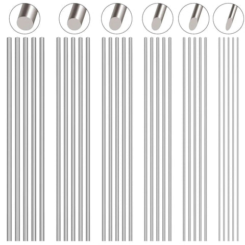 30 Piece Stainless Steel Round Rod Set In Six Sizes 1mm 1.5mm 2mm 2.5mm 3mm And 4mm 100mm Length 304 Stainless Steel Metal Rods For Industry Metalworking Pros Hobbyists And DIYers