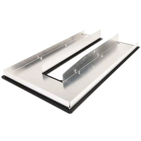 Signature Series Metal Fabrication Plate Bead Roller Table With Textured HPDE Top aluminum frame side view