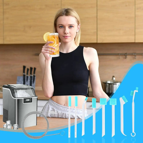 Ice Maker Cleaning Brush Kit For Countertop Machines No Fuss Deep Clean With 2 Extra Long Pipe Cleaners And 8 Small Crevice Brushes