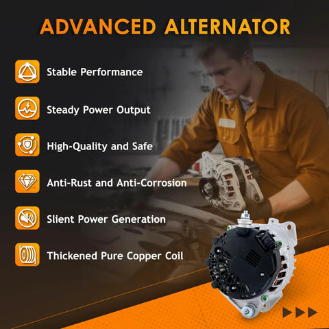 Advanced alternator features with mechanic holding New 12V 110 Amp 6 Groove Alternator Replacement For 3 Pin Altima.