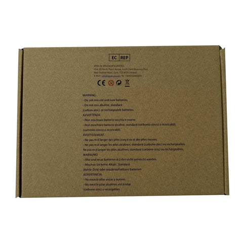 Brown cardboard packaging of Wireless Wi Fi Video Doorbell Camera With Night Vision And Two Way Audio, product warnings visible.