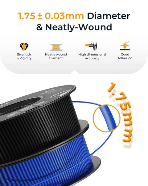 PETG Filament 1.75mm Black 1kg Odorless Toughness For High Precision 3D Printing with dimensional accuracy