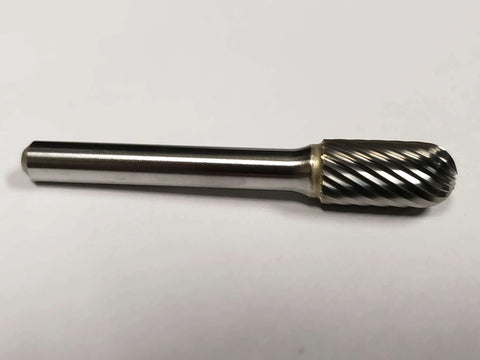 3/8 Inch SC-3 Ball Nose Cylinder Bur Single Cut Solid Carbide Rotary Tool Bit for metalworking and stock removal