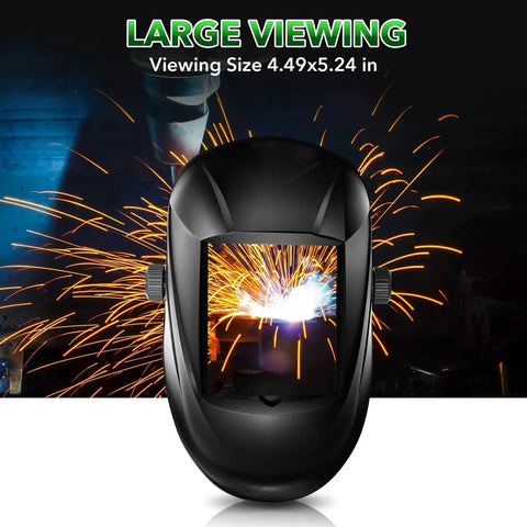Front view of Large Viewing Laser Welding Helmet With OD8 Plus Eye Protection For 190nm-450nm And 900nm-1100nm Wavelengths