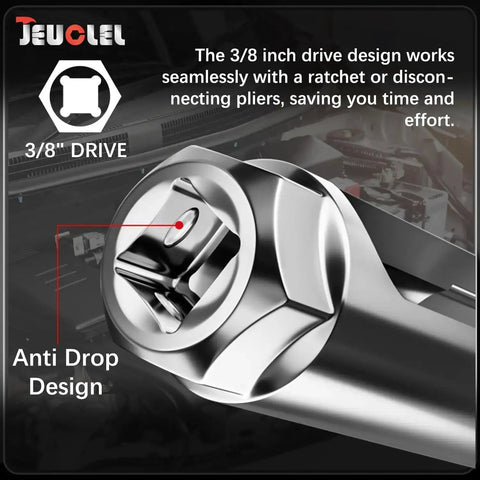 Close-up of Oxygen Sensor Socket 22mm 7/8 Inch 3/8 Drive Offset O2 Sensor Removal Tool showing anti-drop design and drive.