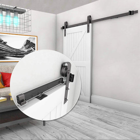 Installed Stainless Steel Barn Door Soft Close Mechanism Kit With Adjustable Tension Spring Damper And Included Actuator Spacers