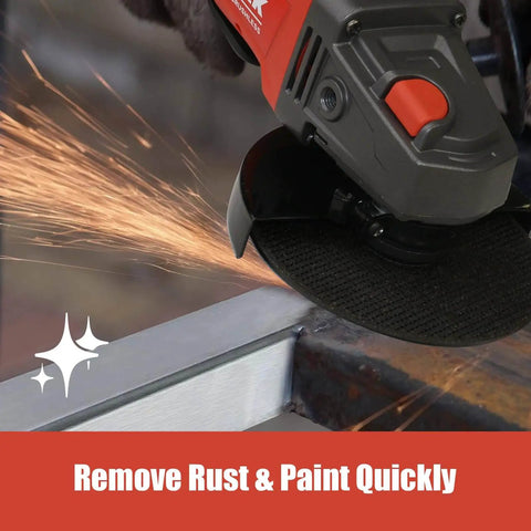 18V Cordless Angle Grinder With Brushless Motor, Eight Thousand RPM Beast for cutting and grinding metal, close-up view