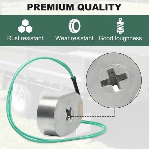 Front view of RALZAOTO 10-inch electric trailer brake magnet kit with green wiring for 3500 lb axles