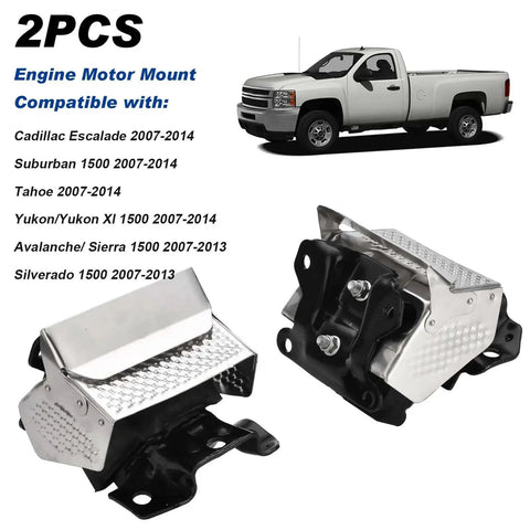 Two Piece Engine Motor Mount Kit With Heat Shield Right And Left Trans Mount Replacement For GM Trucks And SUVs 2007 2014