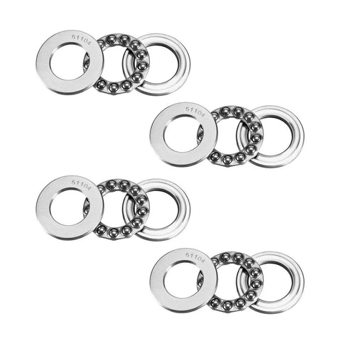 Thrust ball bearings 20x35x10 mm bearing steel, single-row, 4-pack, Amazon BISS