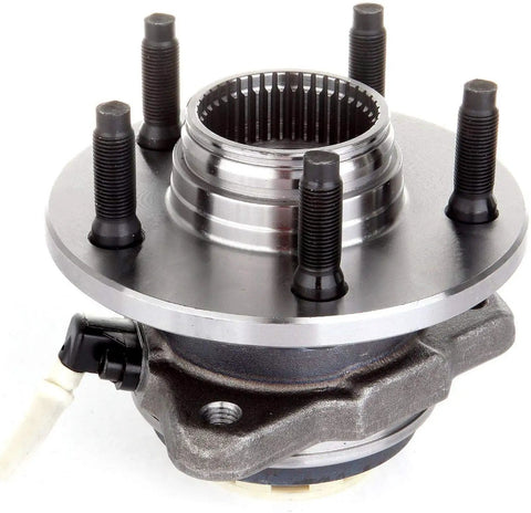 Close-up of Pair Front Wheel Hub Bearing Assembly for Ford Ranger 1998 1999 2000 and Mazda B4000 1998 1999 2000 4x4 ABS 5 Lug 3 Bolt