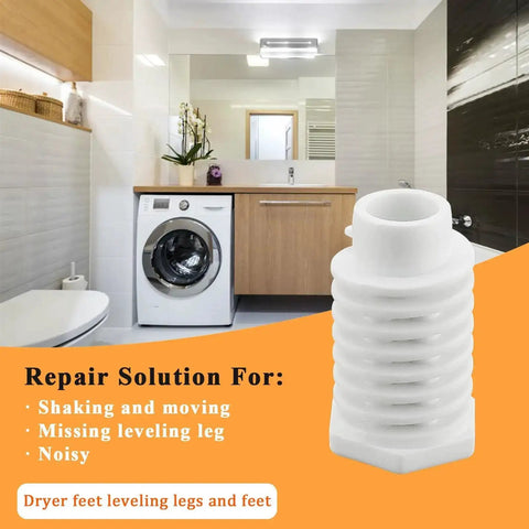 49621 PS1609293 Dryer Leveling Feet Pack Of 4 Replacement Kit For Whirlpool Dryers shown with washer in modern bathroom