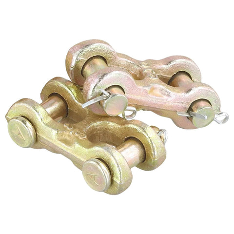 8 Pack 3/8 Inch Twin Clevis Link Zinc Plated G70 Forged Chain Repair Links For Truck And Trailer Tie Downs With 6600 Lb Working Load Limit