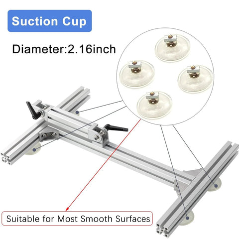 Heavy Duty Adjustable Aluminum Stand Kit For JQDML Reciprocating Linear Actuator Motor 8mm with Suction Cups