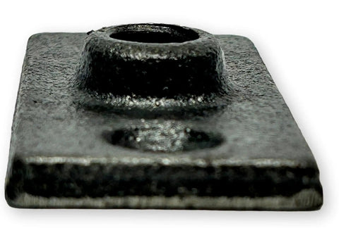 Close-up of Set Of 100 Malleable Iron Wall Ceiling Plates Half Inch Diameter Rod Flange Type