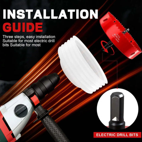 Six And A Quarter Inch Hole Saw For Recessed Lights With Dust Bowl Bi Metal Construction Delivers Heavy Duty Cut For LED Recessed Lighting Wood And Plastic Smooth Accurate Cutting Pro Grade Tool with drill and installation guide