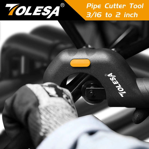 Heavy Duty Pipe Cutter Tool For 3/16 To 2 Inch OD Tubes With Deburring Tool And Reamer, sharp cutter wheels in use