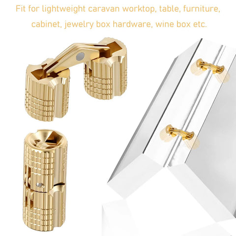 Premium Brass Barrel Hinges For Your Cool DIY Adventures Eight Piece Set With Wide 180 Degree Opening Angle Hidden And Concealed Design