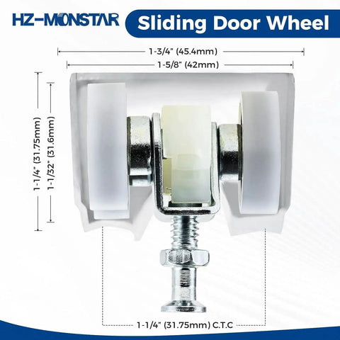 2 Pack Sliding Pocket Door Hardware Kit With Top Hanger Rollers And Wheels Compatible With Johnson 1125 And 1500 Hardware Kits