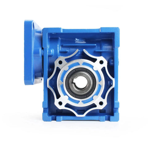 Front view of NMRV040 Worm Gearbox Speed Reducer 20 To 1 Ratio RV40 Metal Gearhead For Nema 34 Stepper And Servo Motors.