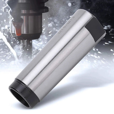 Side view of MT4 to MT3 Morse taper reducer sleeve in high-speed steel for lathe/milling