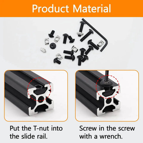 230 Pcs M5 T Nuts And T Slot Bolts Set With Hammer Head T Slot Nut And Hex Button Head Socket Cap Screws For 2020 Aluminum Extrusion