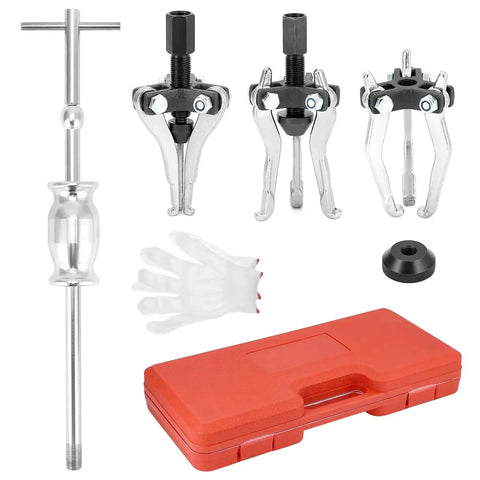 3 Jaw Gear Bearing Puller Set For Automotive Maintenance Internal And External Gear And Pulley Removal with red case and tools