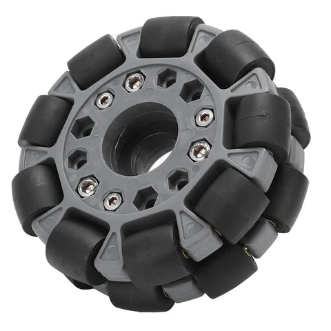 100mm Double Omnidirectional Wheel Set For Platform Robotic Kits With Plastic Wheels, Copper Ball Bearings, Rubber Rollers, 20 Kg Load