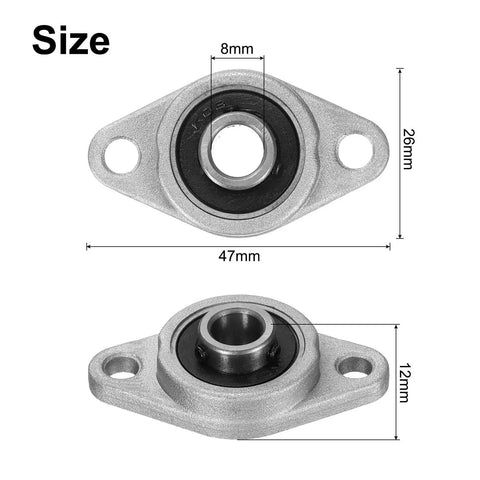 4 Pack KFL08 Pillow Block Bearings 8mm Bore Zinc Alloy Flange Mounted Bearing Housing P6 ABEC3 shown with dimensions