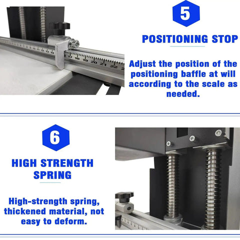 Powerful Portable 110V 1100W Hinge Drilling And Boring Machine showing positioning stop and high strength spring details