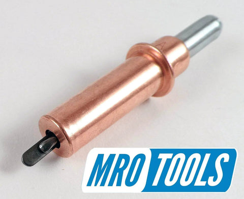 Close-up of a copper Cleco fastener from Beginner Cleco Sheet Metal Fastener Kit With Pliers And Mesh Carry Bag Includes 1 8th Inch, 3 16th Inch