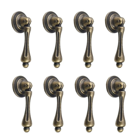 8 Piece Tear Drop Cabinet Pull Handles In Antique Bronze With Screws For Drawers Dressers And Wardrobes Zinc Alloy Knob Pulls Rust Resistant