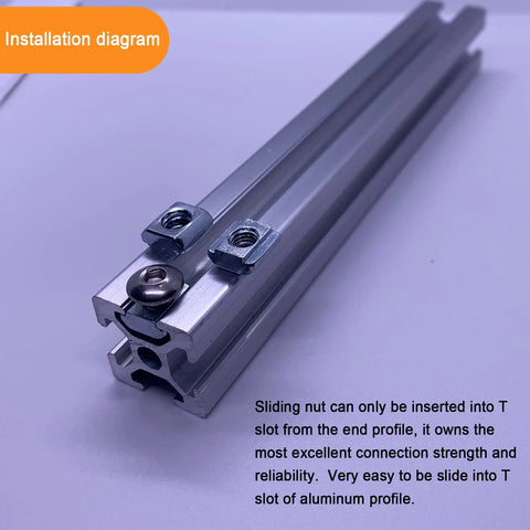 100 Pack 2020 Series Sliding T Nuts M5 Thread Hammer Head For 6mm T Slot Aluminum Extrusion attached to frame