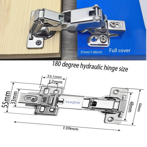 4 Piece 180 Degree And 175 Degree Large Angle Soft Close Frameless Cabinet Hinges Set With 24 Self Tapping Screws installed