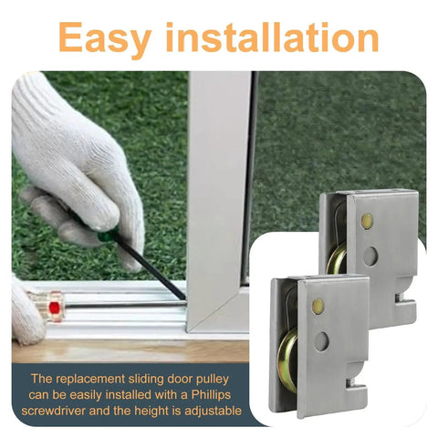 Installation of Two Pack 0C5Y00P0 Patio Door Rollers Replacement For Sliding Patio Doors with adjustable steel bearings