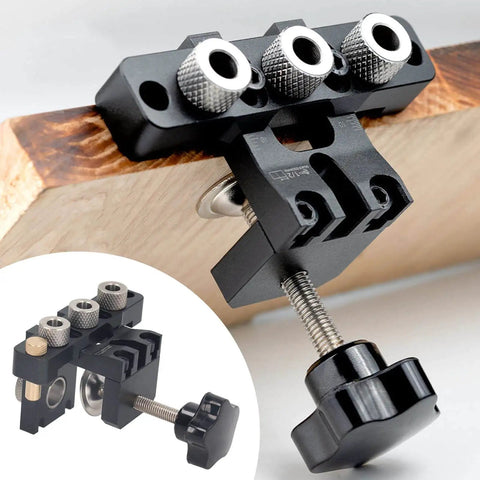 Precise Dowel Jig Kit For Accurate Drilling And Furniture Assembly, Adjustable Aluminum Drill Guide With Anodized Surface