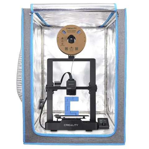 All In One Resin 3D Printer Enclosure With Ventilation Kit and Speed Control Dustproof Cover with UV Block Window in use