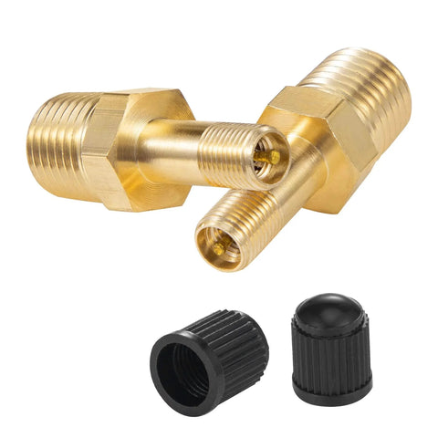 Brass Inflation Schrader Valve With Push To Connect For One Quarter Inch Air Line Tubing And Air Spring Suspension