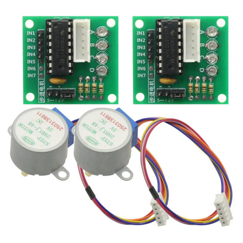 Two Pack 5V 4-Phase 28BYJ-48 DC Stepper Motor With ULN2003 Driver Board For Arduino Raspberry Pi PIC MCU DIY Projects