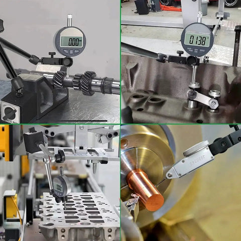 Magnetic Base Stand For Dial Indicator With 176 Lbs Max Pull And Fine Tuning Adjustment, Heavy Duty Dual Arm Design