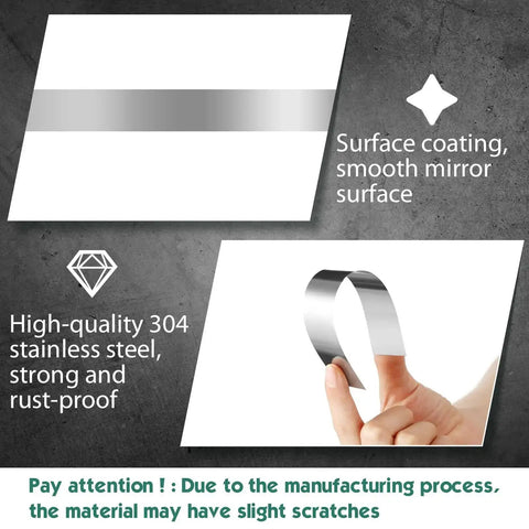Display of 12 Pcs 304 Stainless Steel Shims Set 0.001 to 0.005 Inch Thick with smooth mirror surface and rust-proof quality.