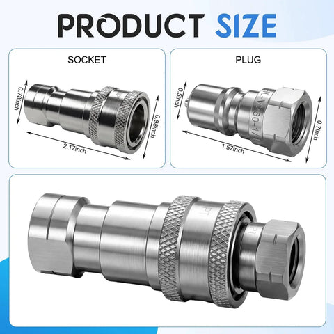 Two Piece Vacuum Bagging Valve Kit With Quick Disconnect Fittings For Vacuum Bagging Composites High Temperature Disconnect Fittings For Carbon Fiber And Fiberglass Stainless Steel Valves For Fast Secure Bag Connections, shown with size dimensions and quick disconnect fittings.