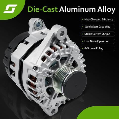 Beefy High-Output Alternator For 2012-2016 Kia Sorento Optima Sonata And Santa Fe Sport 2.0L And 2.4L - Plug-And-Play Replacement