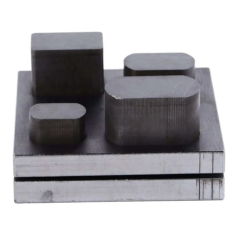 Pro Grade Disc Cutter Kit With 4 Hole Punch Die Disc Set Alloy Steel Metal Puncher Tool display of dies on metal block