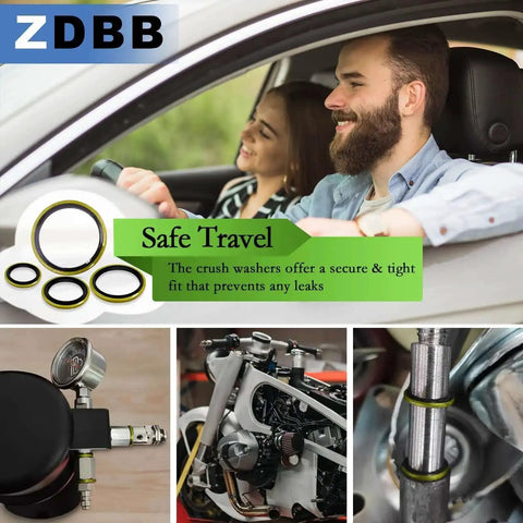 Bonded Sealing Washer Kit 378 Pcs With 12 Sizes Self Centering Automotive AC Seal Metal Rubber Gasket Repair Set From M6 Up To M30 Metric
