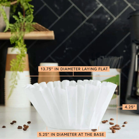 Extra Large Coffee Filters 13.75 Inch By 5.25 Inch Fits 1.5 To 3 Gallon Commercial Brewers No Overflow Chlorine Free 250 Count Ideal For Cafes Restaurants Gas Stations And Churches