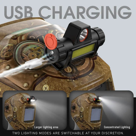 Pro Grade Auto Darkening Welding Helmet With LED Light, True Color Large Viewing Window, USB charging feature