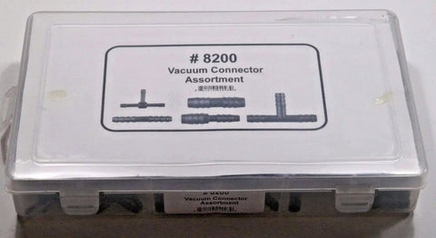 Box of All Purpose Vacuum Connector Kit For Automotive Repairs And Maintenance 8200 Assortment with over 100 universal fittings
