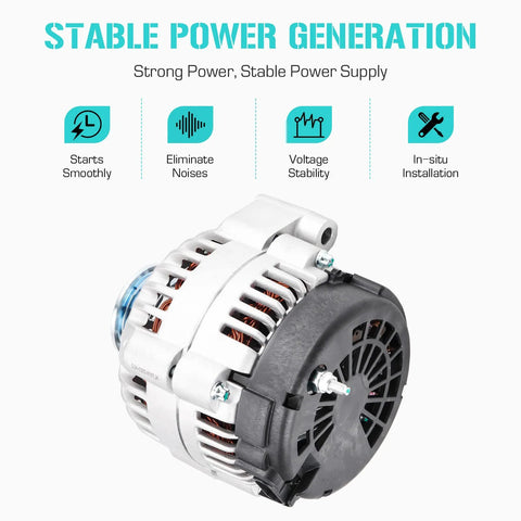 Front view of Beefed-Up Replacement 12V Alternator For General Motors Trucks And SUVs 2000-2005 Fits Silverado 1500 2500